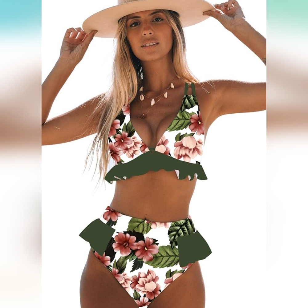 Women's Floral High Waisted Bikini